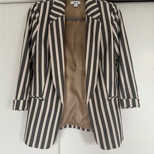 Black and White Striped Women's Blazer
